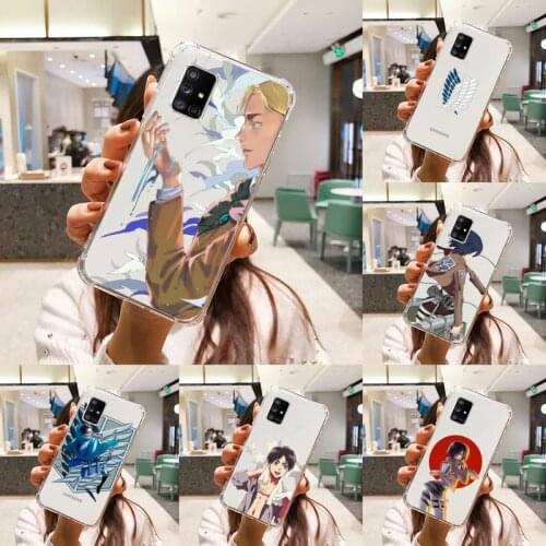Anime Attack on Titan Phone Case Transparent For Samsung S A M J 21 20 50 30 60 5 7 51 71 90 11 10 J710 e p PLUS Prime 5G
