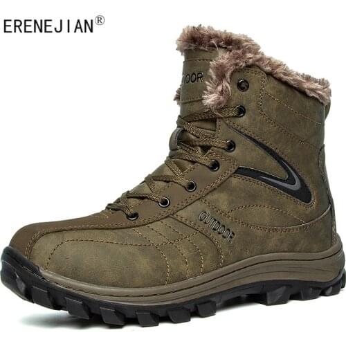 ERENEJIAN Mens Winter Warm Snow Boots -40 Degree Warm Boots Plush Lined Thick Thermal Hiking Climbing Hunting Shoes Waterproof