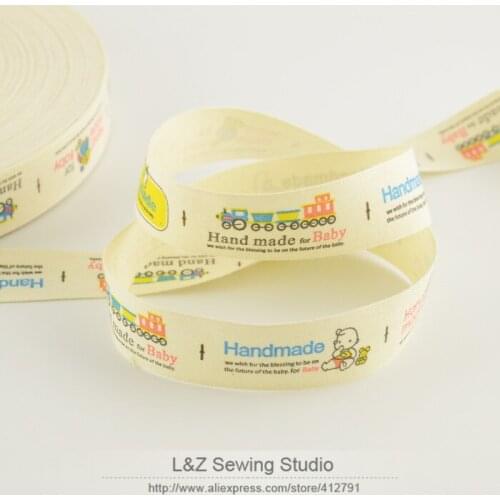 F039#- 11 retail mini.order is $5 (mix order) 2CM width Zakka handmade for baby label cotton ribbons sewing L&Z sewing studio