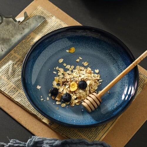 FANCITY Japanese-style ceramic cold skin plate rice noodles steamed fish household fish large round fish head special steamed