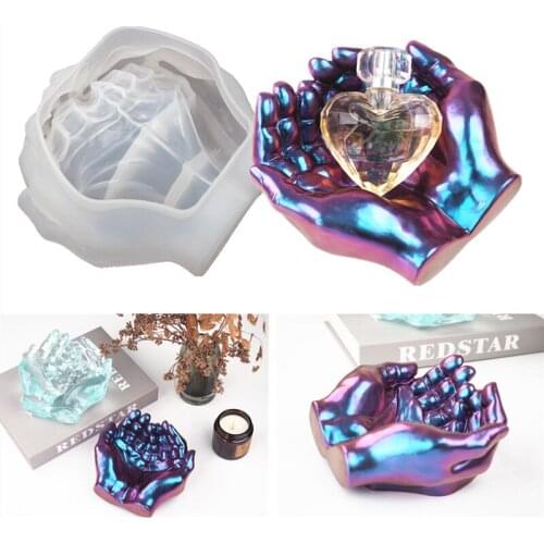 Crystal Epoxy Resin Mold Two-hand Model Hand Storage Dish Ashtray Casting Mould Art Crafts Making DIY Ornament Home Decoration