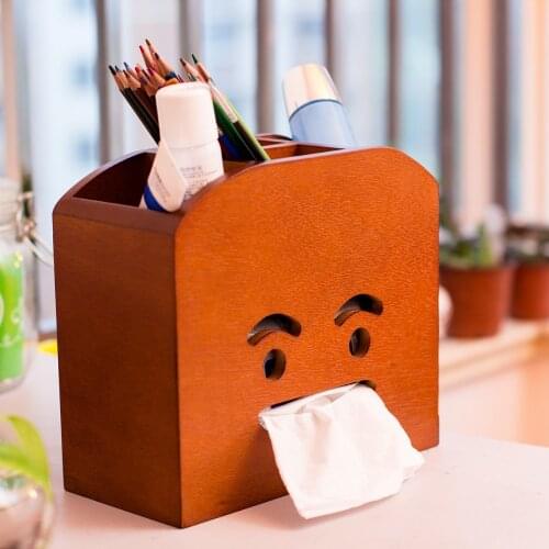 Exquisite expression Fiberboard tissue boxes Creative cute Desktop Multifunctional Storage Box