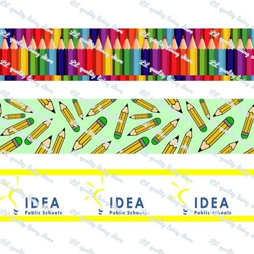Pencil printed grosgrain animal cartoon ribbon christmas glitter ribbon craft supplies blue ribbon gift packaging