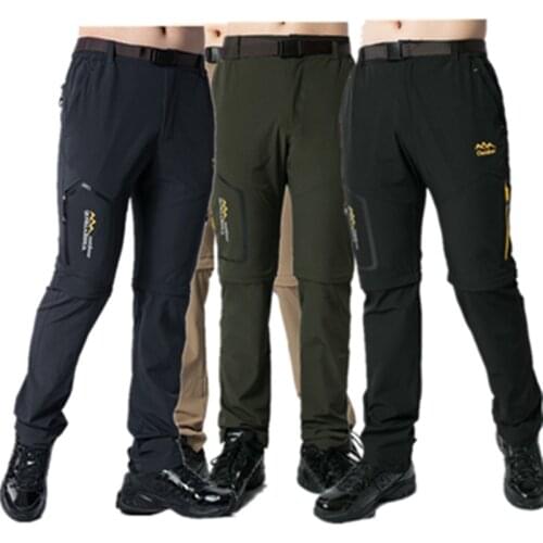 Summer Men Women Hiking Camping Pant Removable Quickly Dry Elastic Loose Sweatpants Outdoor Trekking Fishing Sport Trousers