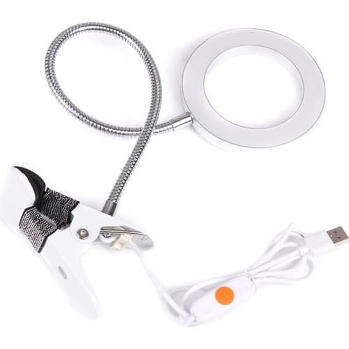 Beauty Salon Microblading Tattoo 8X Magnifier Lamp Nail Art USB Cold Light Led Non-slip Equipment Clamp Glass Table Lamp