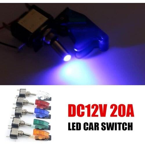 12V 20A LED ON/OFF Miniature Rocker Toggle Switch With Cover For Professional Racing Car Vehicle Fog Lamps Light Toggle Switch