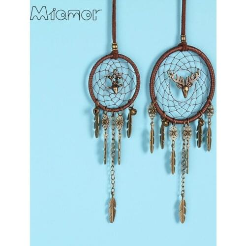 MIAMOR Mini Reindeer Dreamcatcher Handmade Elk Dream Catcher Car Hanging Pendant & Home Decoration Accessories Ornament AMOR018