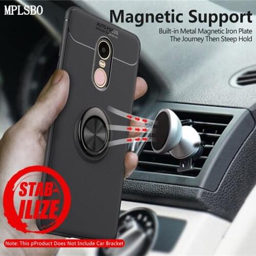 MPLSBO Matte Silicone Case For Xiaomi Redmi 4X 4A Metal Ring Case For Xiaomi Redmi Note 4 4X Stand Holder Back Cover