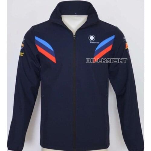 Motorbike Downhill Bike Offroad Full Zip Fleece Sweater For BMW Motorrad Motocross Motorcycle Mens Blue Sweatshirt
