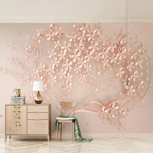 3D Custom Mural Wallpaper Rose Gold Flower Luxury Living Room 3D Stereo TV Background Murals Decorative Wall Papers Home Decor