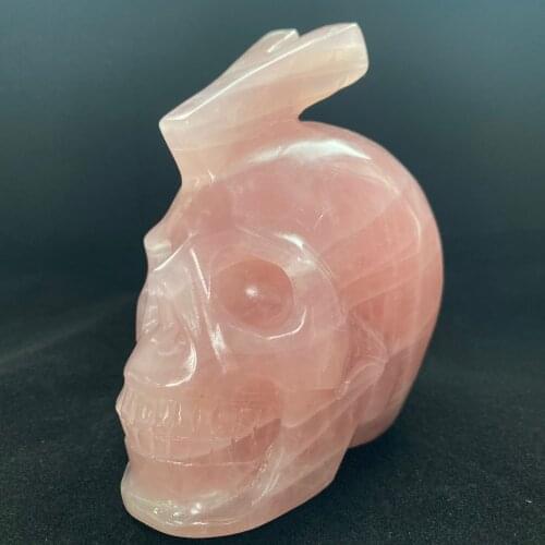 Natural High Quality Crystal Stones Quartz Rose Quartz Skulls For Desk Decoration Gift