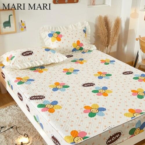 VIP Cartoon Prints Fitted Sheet Skin-friendly Cotton Bedspreads Mattress Protect Cover High Elastic Band Mattree cover for Bed
