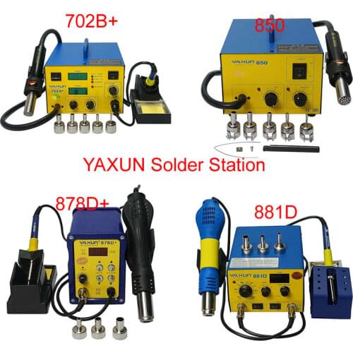 Original YAXUN YX-702B+ 850 878D+ 881D 902+886D+ Smd BGA Soldering Rework Station Hot Air Soldering Welder SMT Welder Repair