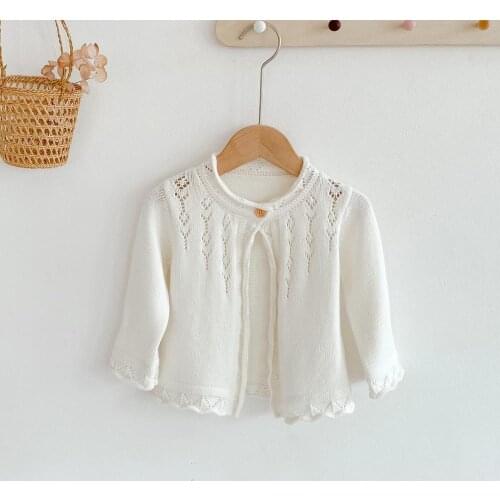 2020 Autumn Baby Girl Baby Childrens Sweater Knitted Solid Color Shawl Cardigan Jacket All-Match Cardigan 0-3 Years Old