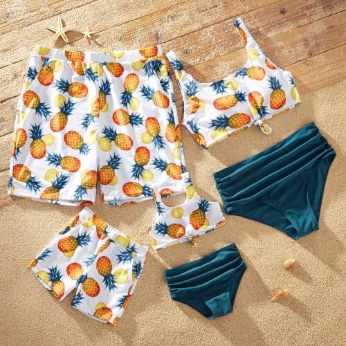 PatPat Family Look Pineapple Print Matching Swimsuits