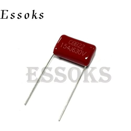 10PCS 630V154J 0.15UF Pitch 10mm 15mm 150NF 630V 154 154J CBB Polypropylene film capacitor