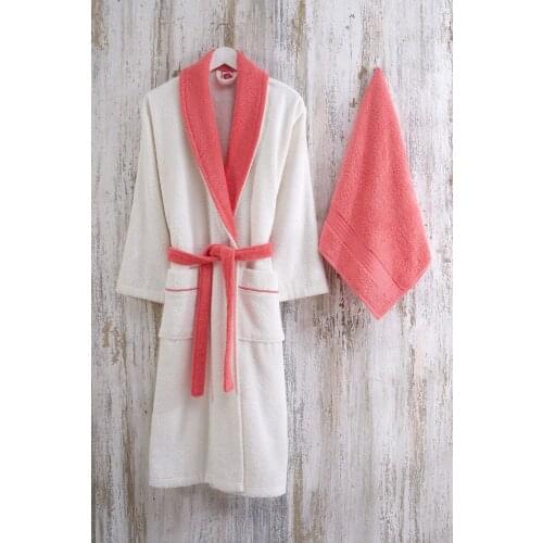 Daily Lady Robe Set Cream-coral (2 Piece)