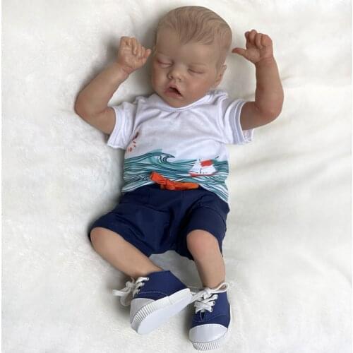Realistic Reborn Dolls Cute Bebe Newborn Baby Closed Eyes Vinyl Toy For Children Gifts Bonecos Renascidos Realistas Fofos
