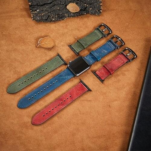 2021 New High quality Leather Loop Watch Band for iWatch 40mm 44mm Sports Band for Apple Watch Strap 42mm 38mm