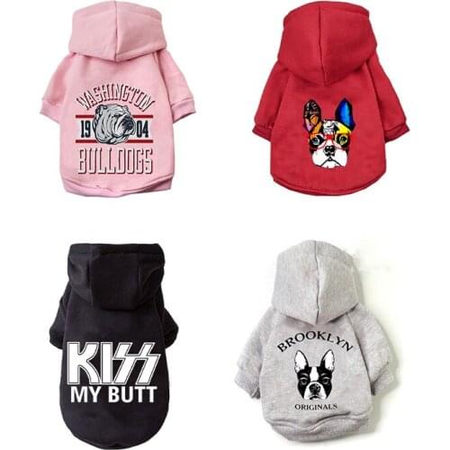 Warm Dog Hoodie Winter Pet Dog Clothes Cartoon Cotton Dog Clothes Small Medium French Bulldog Outdoor Free Shipping