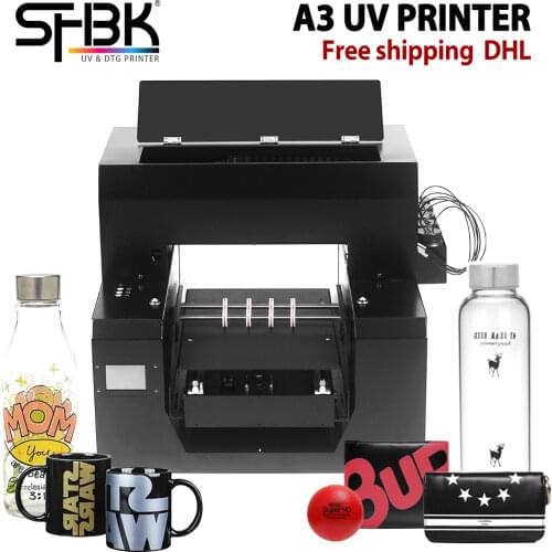 A3 UV inkjet printer with five-color ink set applied to leather, glass and other materials. Detachable case. Free shipping