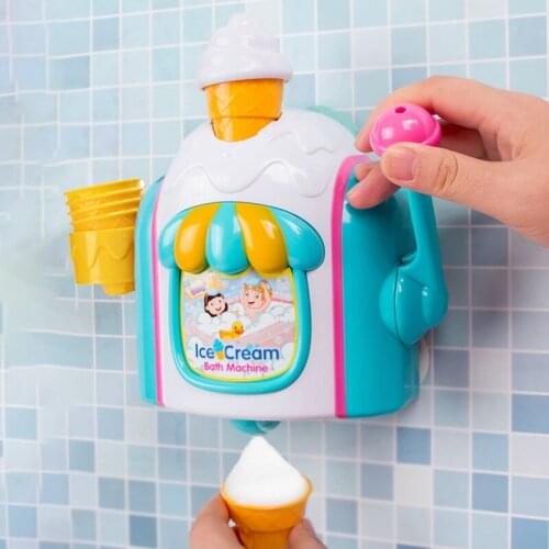 Outdoor Bubble Machine Ice Cream Children’S Bath Toys Bath Foam Pile Bathtub Soap Automatic Bubble Machine Baby Bath Water Toy