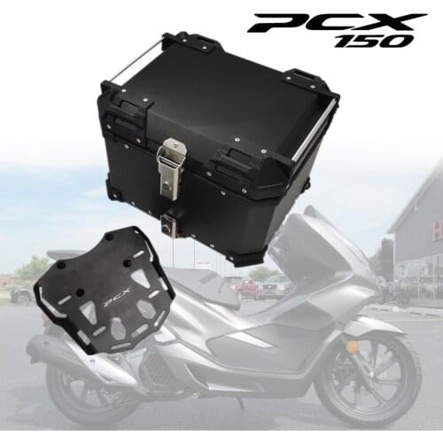Motorcycle 45L 55L 65L 80L trunk luggage storage box waterproof durable black For pcx150 2014 2015 2016 2017 2018 2019 2020