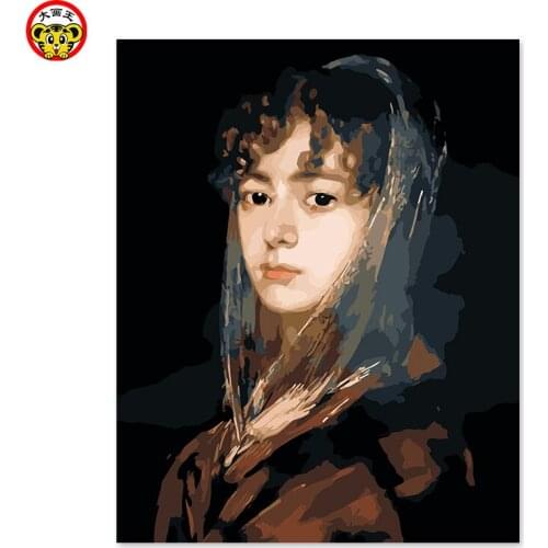 Painting by numbers art paint by number Figure painting of beauty