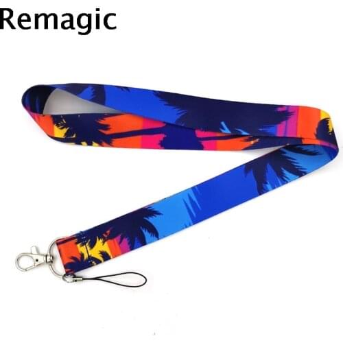 100pcs Romantic Beach students men kids Neck Strap Lanyard keychain Phone ID Badge Holder Key Chain Keyrings cosplay Accessories