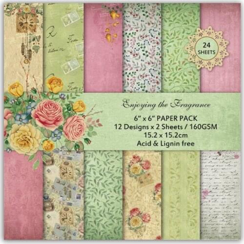 12 Sheets Enjoy The Fragrance Flowers Scrapbooking Pads Paper Origami Art Background Paper Card Making DIY Scrapbook Paper Craft