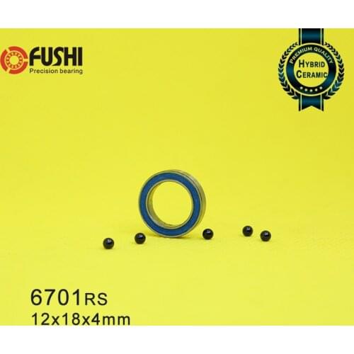6701 Hybrid Ceramic Bearing 12*18*4 mm ABEC-1 ( 1 PC) Industry Motor Spindle 6701HC Hybrids Si3N4 Ball Bearings 3NC 6701RS