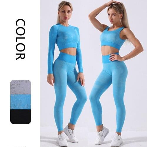 Seamless Women Yoga Set Fitness Sports Suits Gym Wear Clothing Running Top Bra Leggings Workout Pants Tracksuits Ensemble Femme