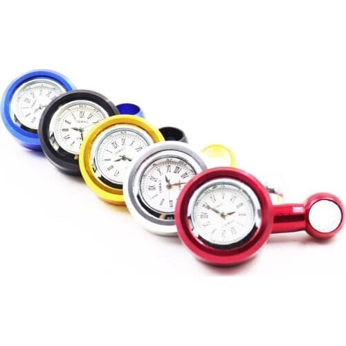 Rear View Side Mirrors Round Timetable Mini Watch for Motorcycle