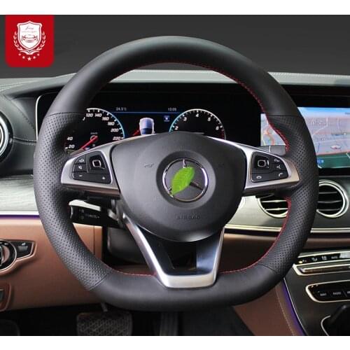 Super Soft Steering wheel cover for Mercedes-Benz 260E 300L CLA 220 GLE 450 Calfskin Genuine Leather Cover car accessories
