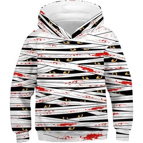 Long Sleeve Kids Hoodies Boys Girls Fall Sweatshirt 2019 New Flaming Eyes 3D Print Hoodie Fashion Hooded Pullovers Tops