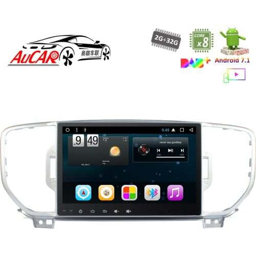 Android 7.1 9" Car DVD Player GPS Navigation system for Kia Sportage KX5 2016 2017 HD Bluetooth Radio WIFI 4G Stereo IPS