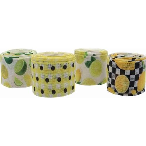 Lemon Burlap Ribbon Jute Ribbon Twine Roll for decoration in summer