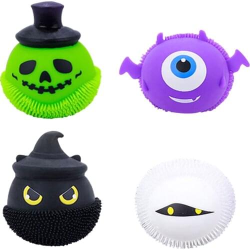 Halloween Devil Luminous Balls Glowing Globbles Stress Reliever Unzip Toys