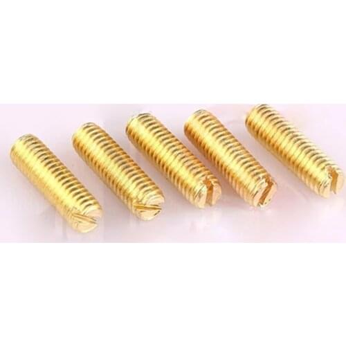 M2 M3 Slotted Grub Screw Brass Slot Flat Point Machine Screws 2mm-12mm Length