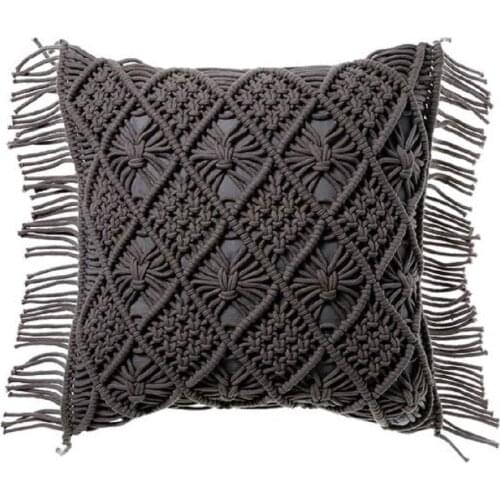 Macrame Decorative wedding pillow cover Handmade macrame Boho Black cushion cover wholesale and retail cushion cover