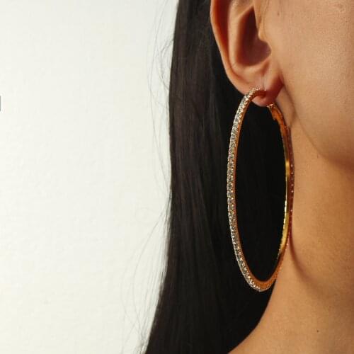 MANGOSKY Wholesale Silver/Gold Large Big Hoops Earrings Basketball Wives Hoops Earrings