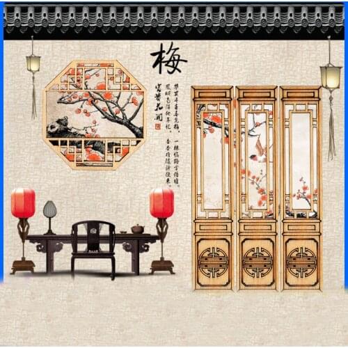 3pcs/6pcs DIY Dollhouse mini Furniture Miniature Doll accessories Chinese Style Wooden Door model Building Sand Table material