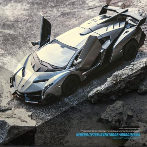 1/24 Veneno Alloy Sports Car Model Diecasts & Toy Vehicles Metal Car Model Simulation Collection Sound Light Childrens Toys Gift