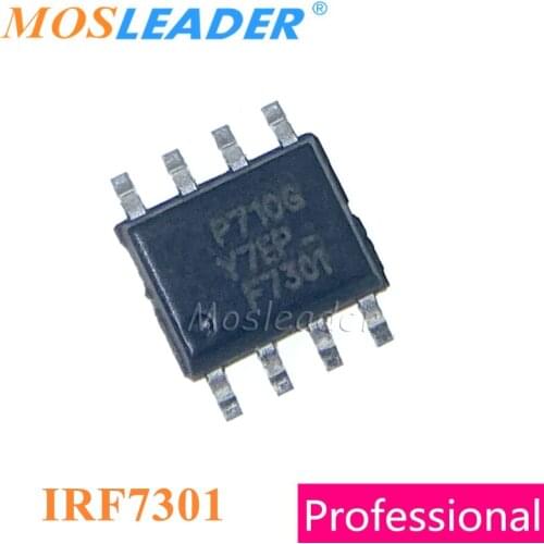 Mosleader IRF7301 SOP8 100PCS 1000PCS IRF7301TRPBF IRF7301TR IRF7301PBF N-Channel 20V 5.2A Made in China High quality