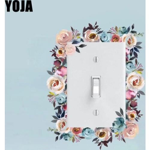 YOJA Switch Sticker European Lots Of Flowers Ring PVC Room Decorative Fashion Style Wall Decal 15SS0035