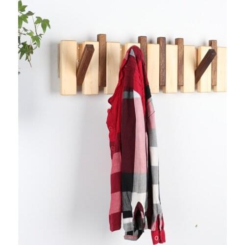 Handmade Natural wood hooks wall coat hanger coat rack clothes hanger American family wall type pianos row hook Storage Hanger