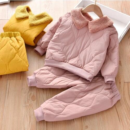 2020 New Baby Childrens Clothes Set Fashion Kids Autumn Solid Color Jacket Coat+Pant Outfits for Girls Boys Winter Clothing