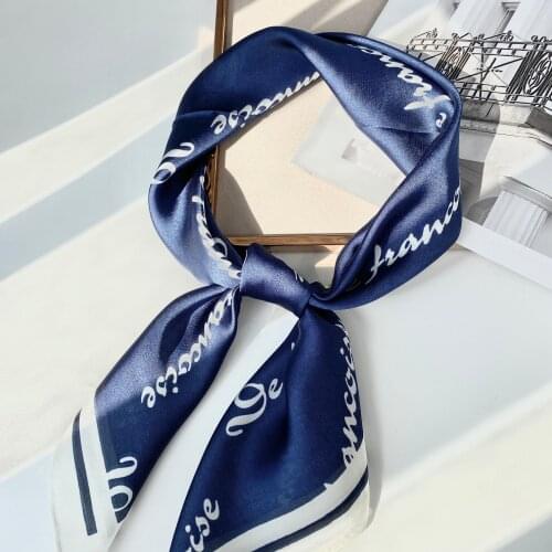 New Simple Unisex Silk-like Letter Scarf Business Professional Shawl