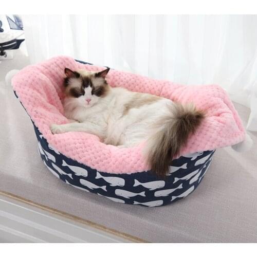 Dumplings Bedding For Dogs Pink Winter Warm Pet Bed For Small Medium Puppy Animal With Cushion Cat Sofa Mats Goods Accessories