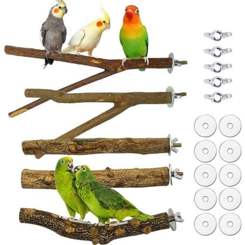 Parrot Perches Wooden Bird Perch Stands Cage Perch Accessory Safe And Non-slip Suitable For Small And Medium-sized Birds